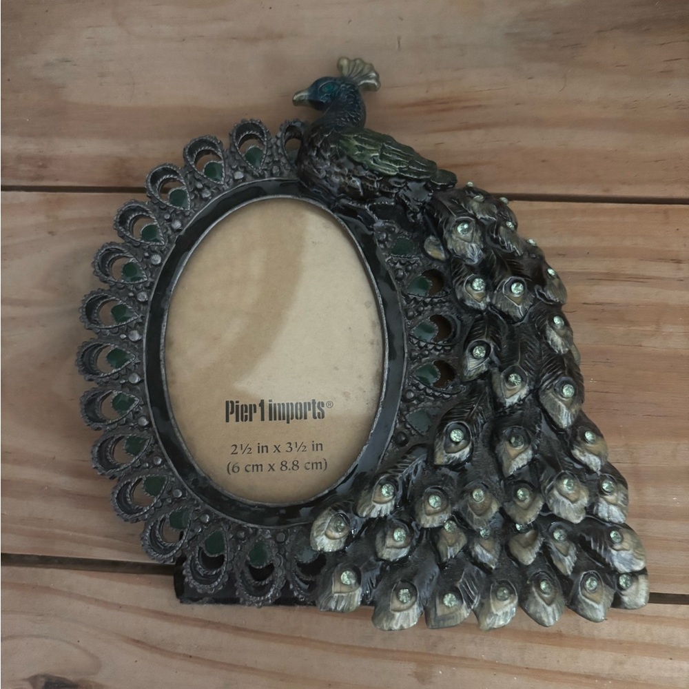 Pier 1 Peacock Frame - Green and Gold